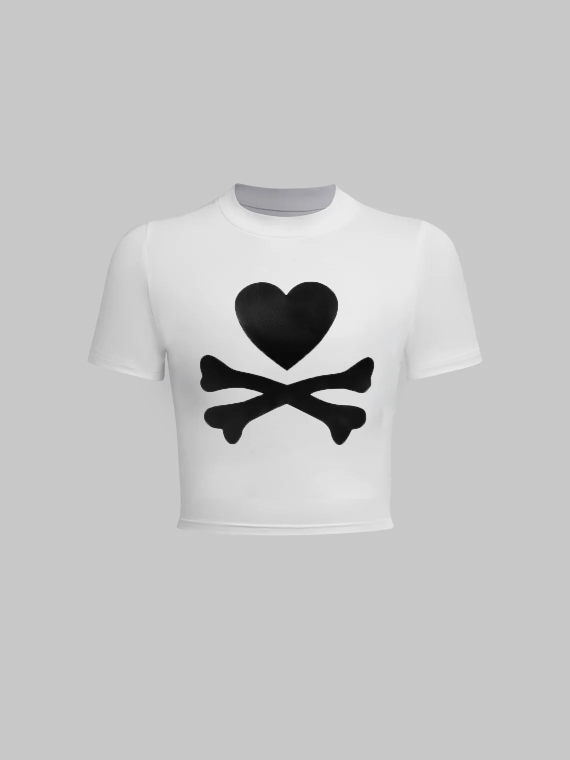 Y2K White Heart Top T-Shirt