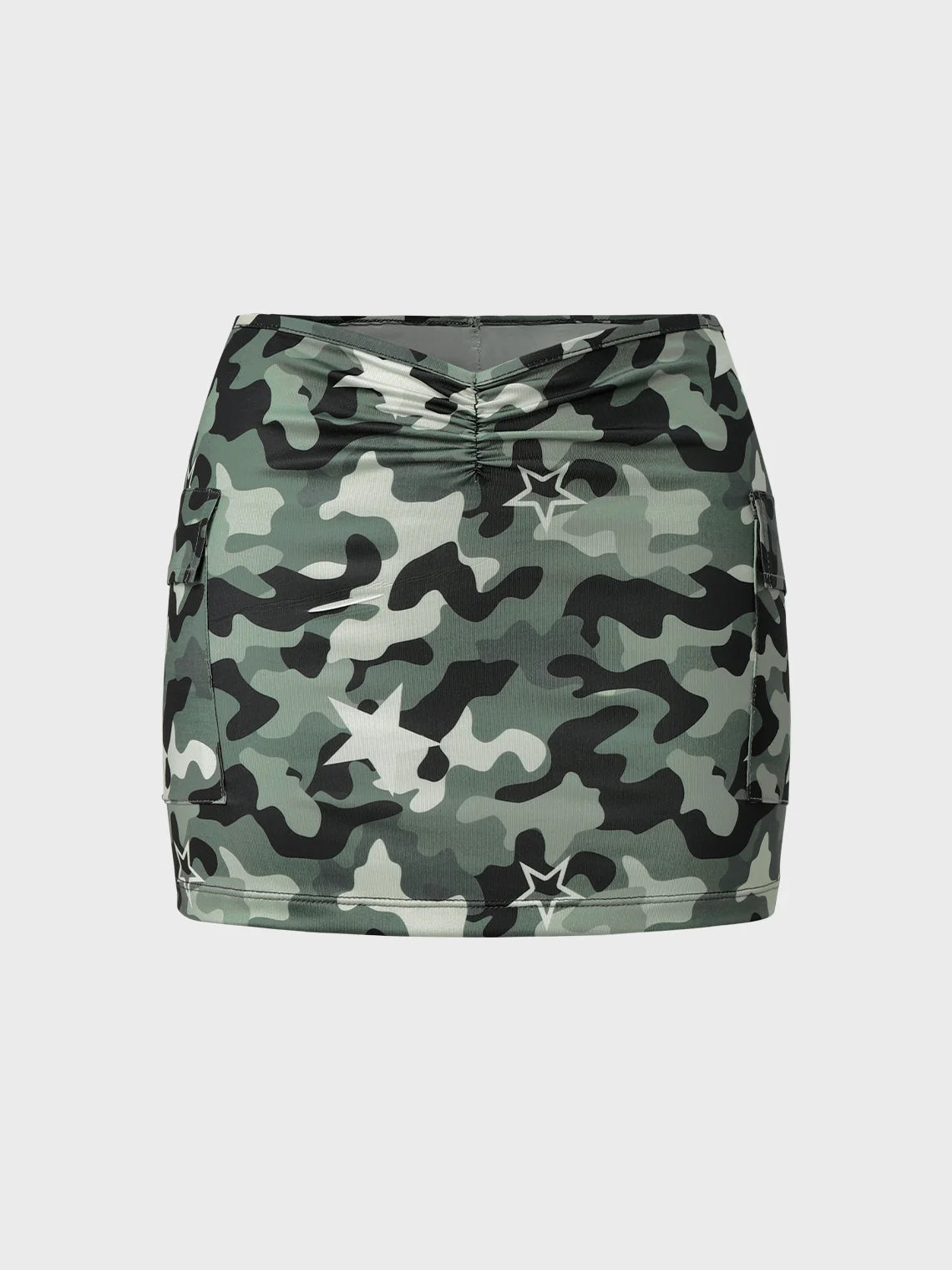 Street Army Green Camo Pockets Bottom Skirt