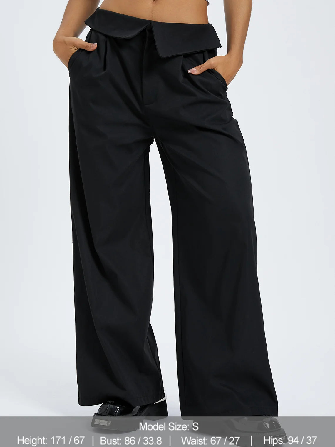 Plain Wide Leg Back To Work Pants