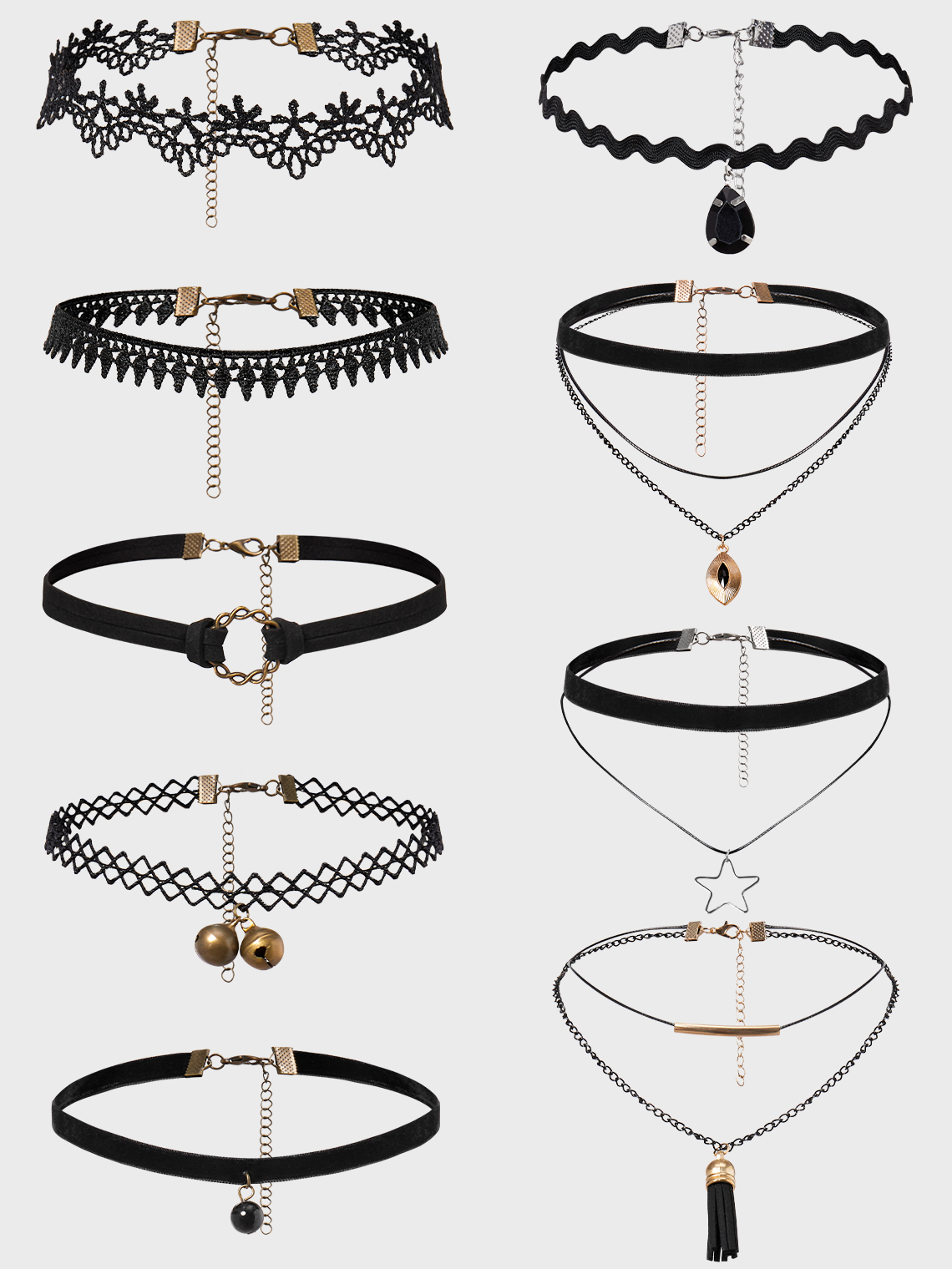 Punk Casual Black Accessory Necklaces