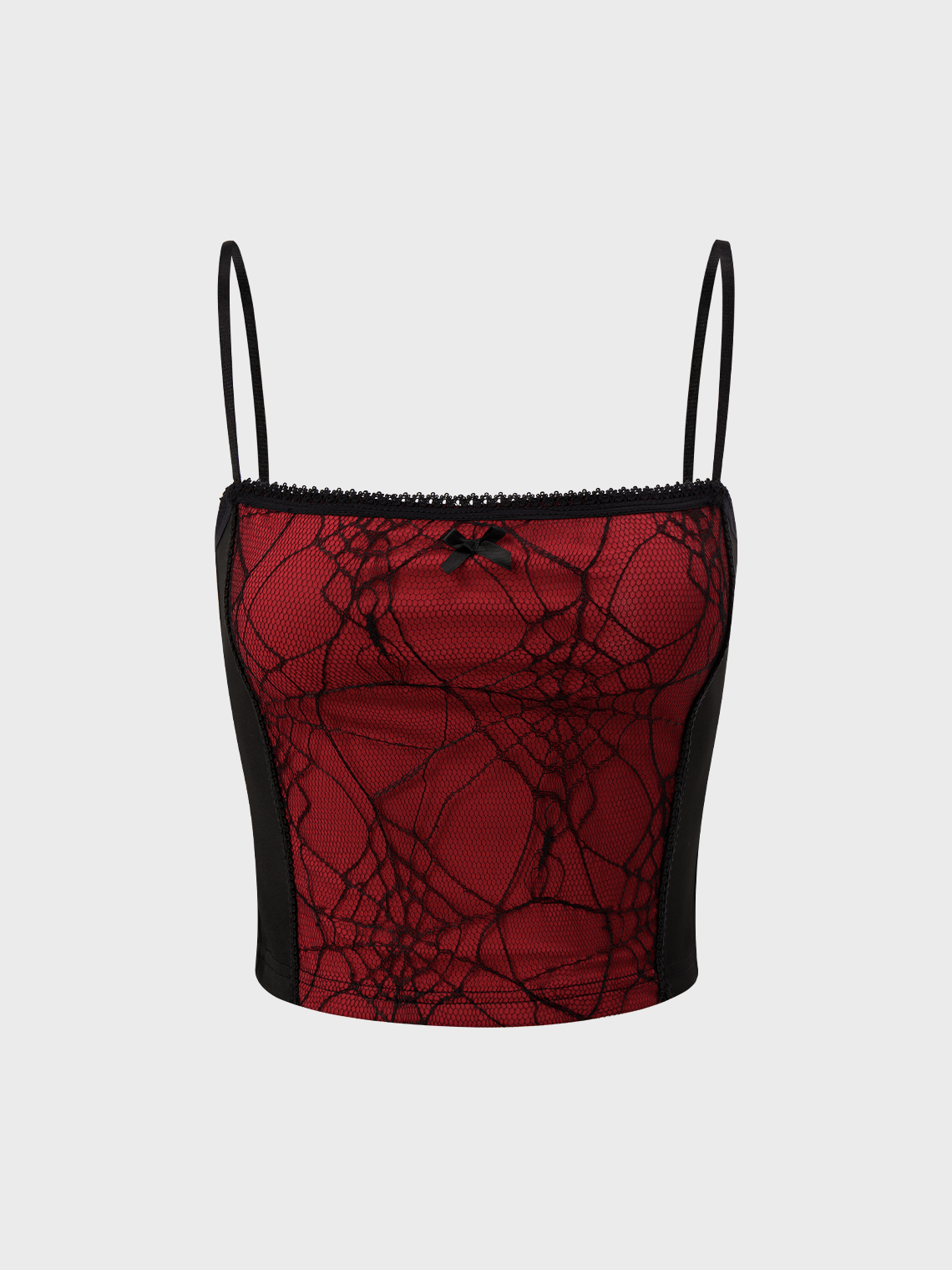 Punk Red Mesh Double Layer Halloween Top Tank Top & Cami