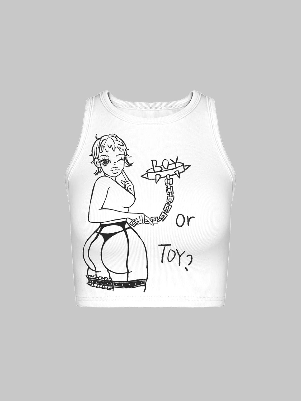 Y2k White Top Tank Top & Cami