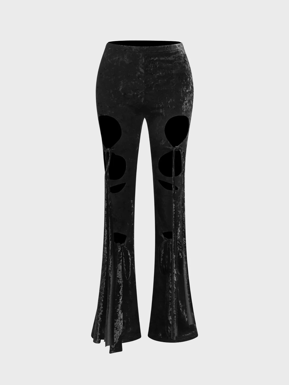 Street Black Cut out Bottom Pants