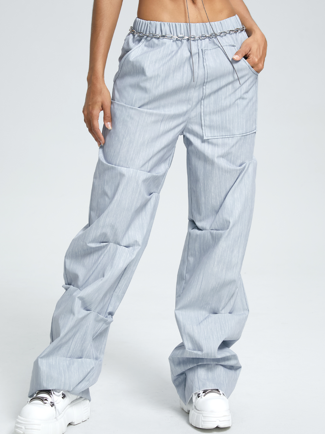 Street Gray Wrinkle Bottom Pants