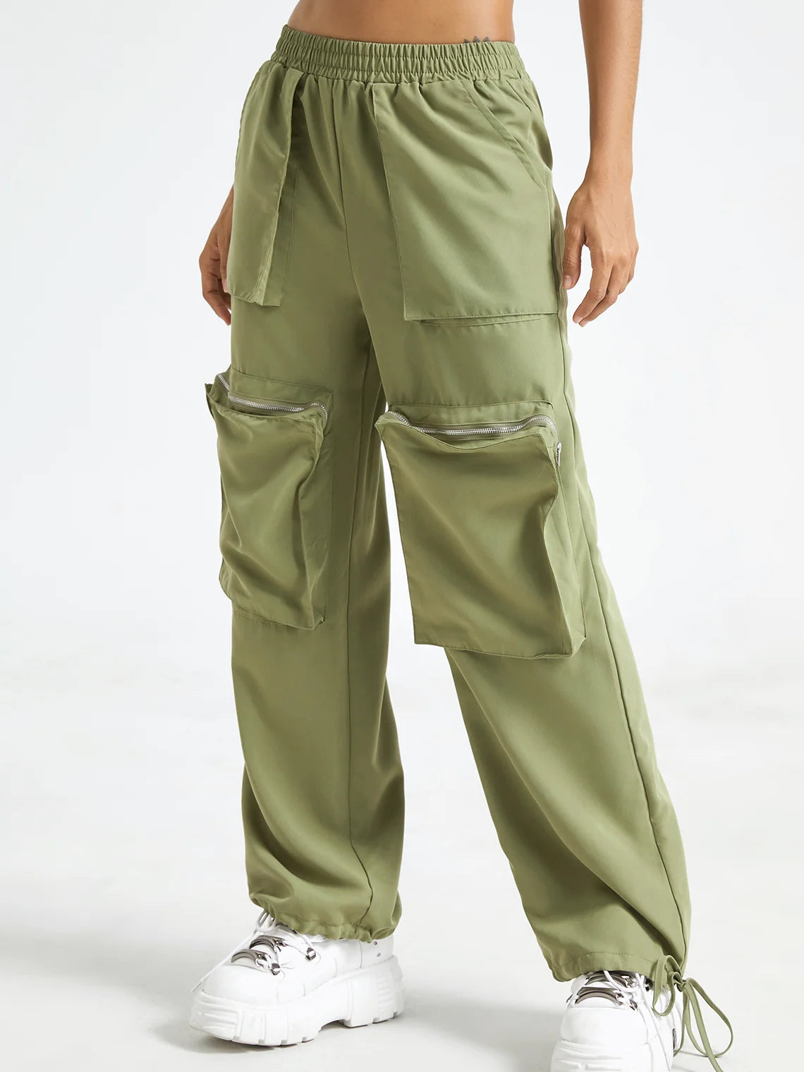 Pockets Plain Cargo Pants