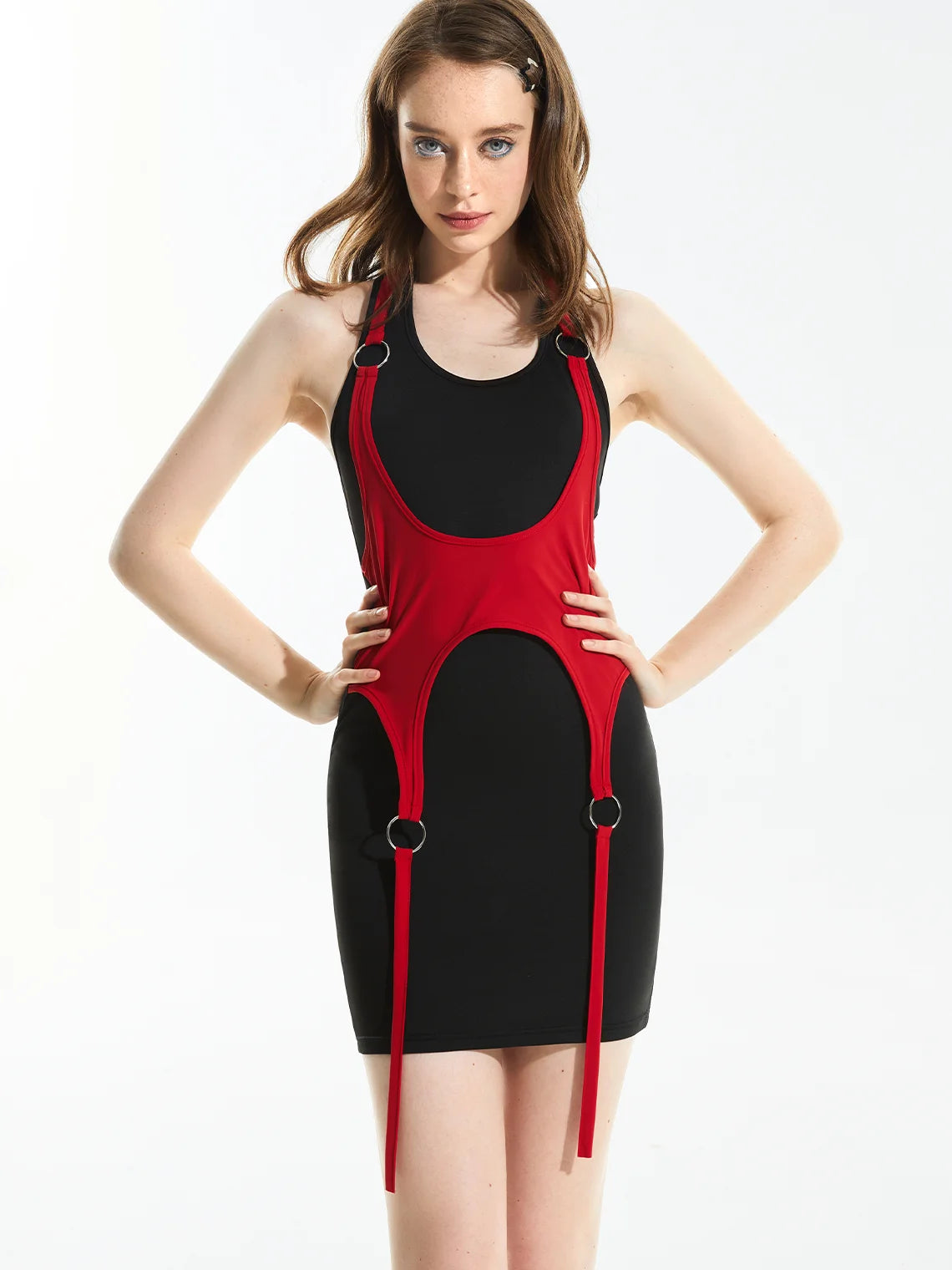 Y2K Black-Red Dress Mini Dress