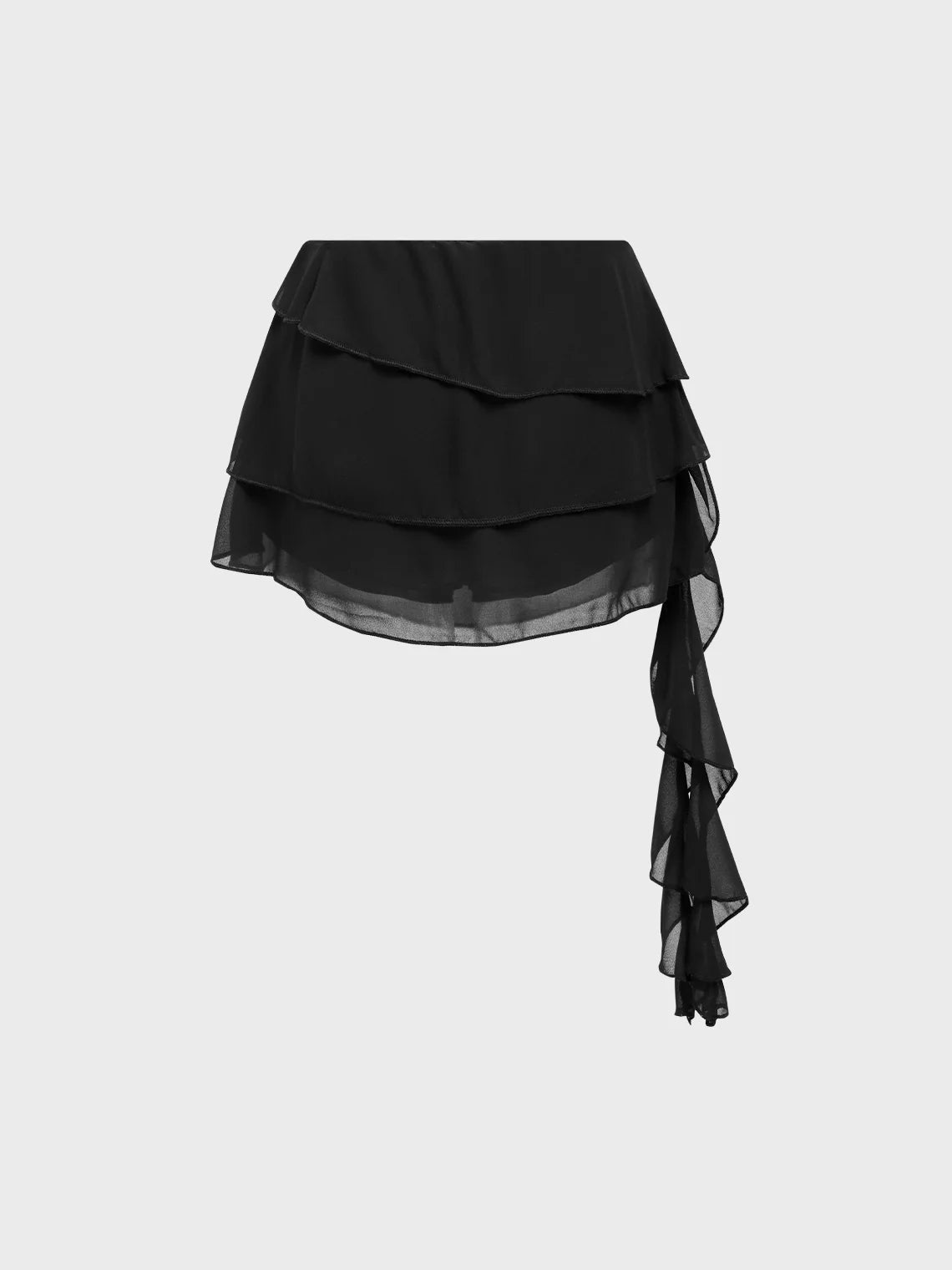 Y2k Black Ruffles Mesh Party Bottom Skirt