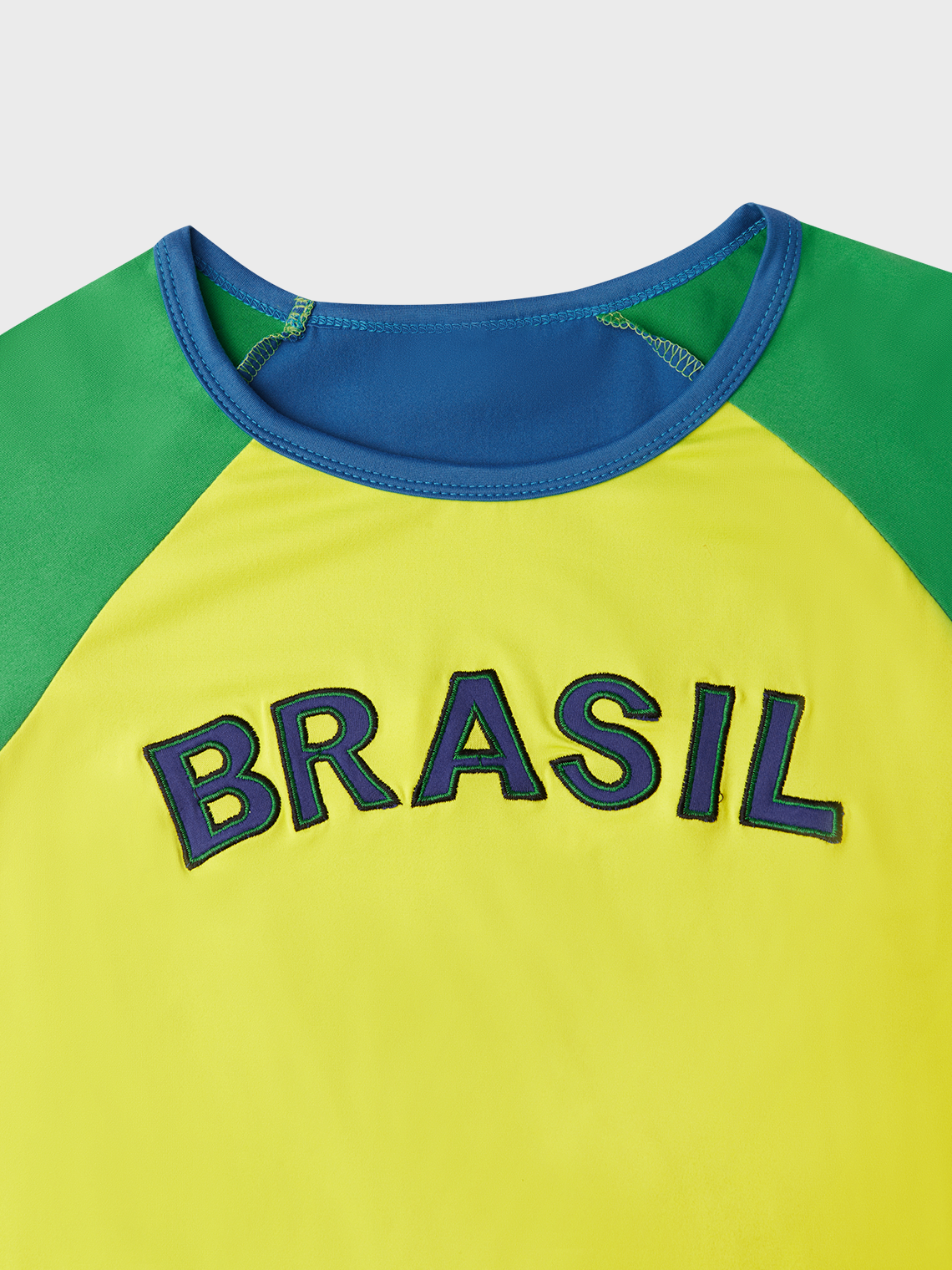 Brasil Crew Neck Color Block Short Sleeve T-Shirt