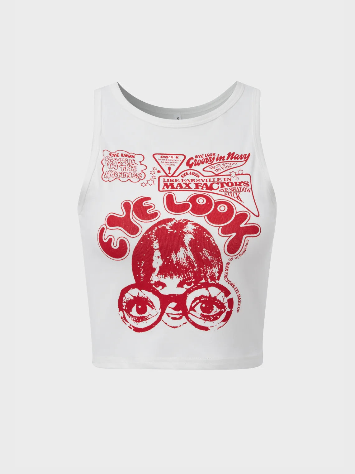 Y2K Red Figure Crew Neck Top Tank Top & Cami