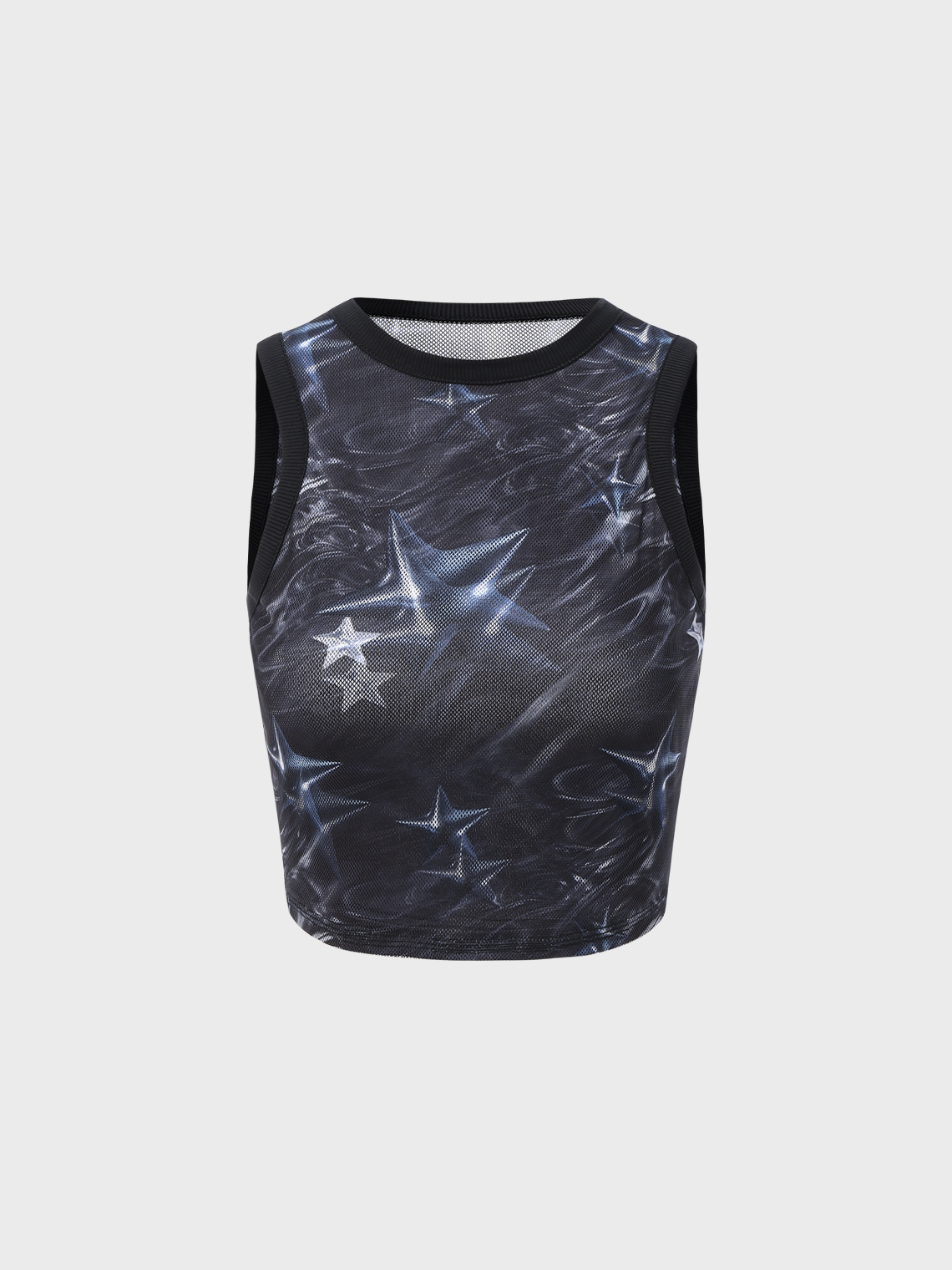 Street Blue Mesh Cyberpunk Top Tank Top & Cami