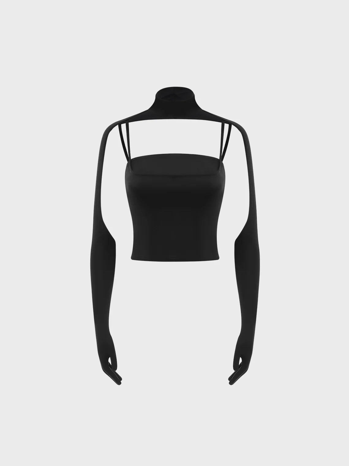 Edgy Black Cut Out Top Women Top