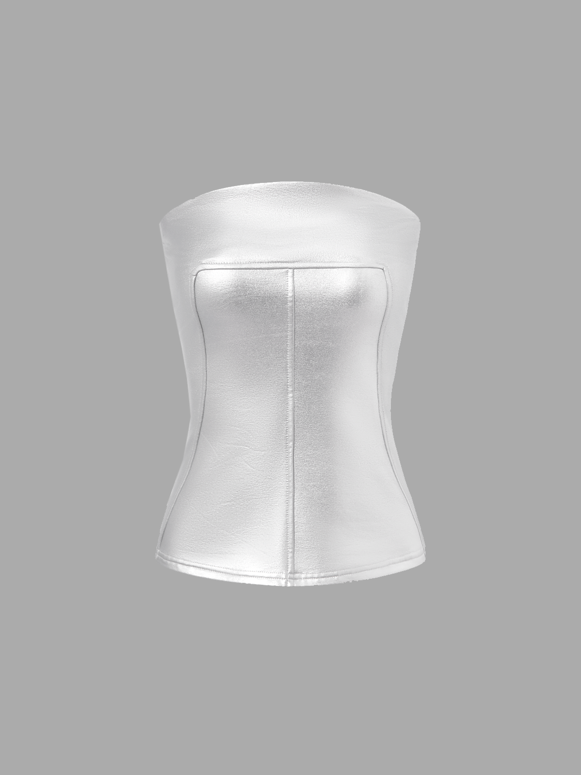 Edgy Silver Tube top Cyberpunk Top Women Top