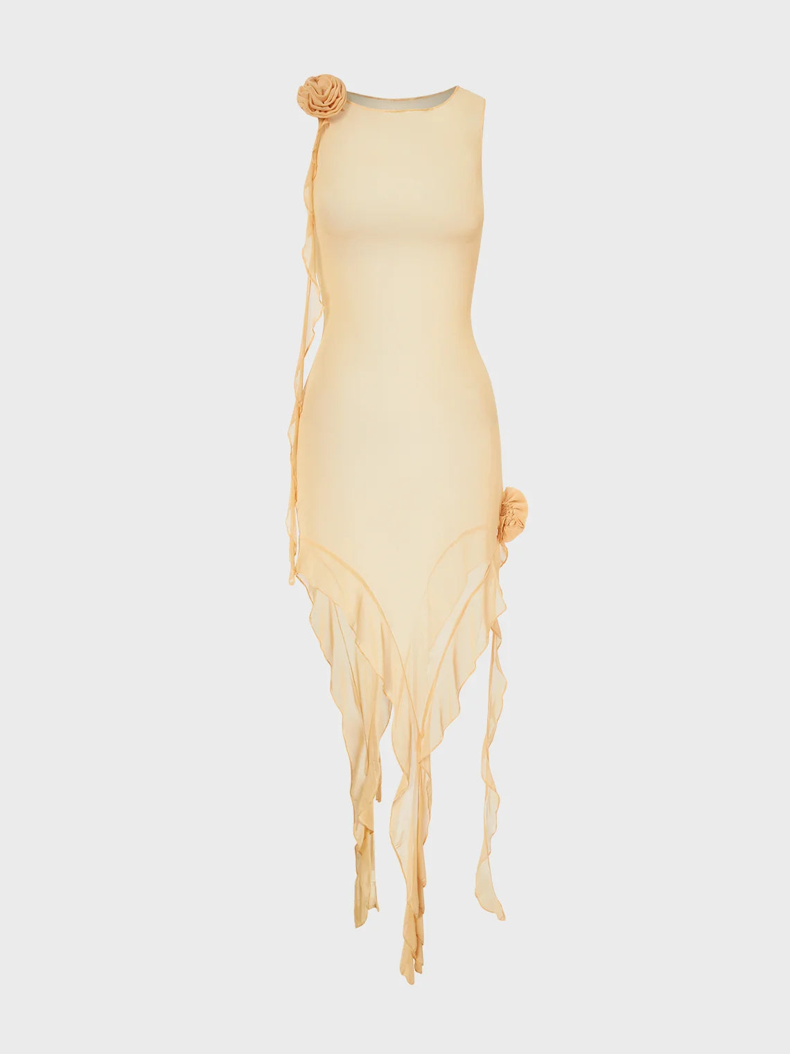 Y2k Balletcore Apricot Ruffles Dress Mini Dress