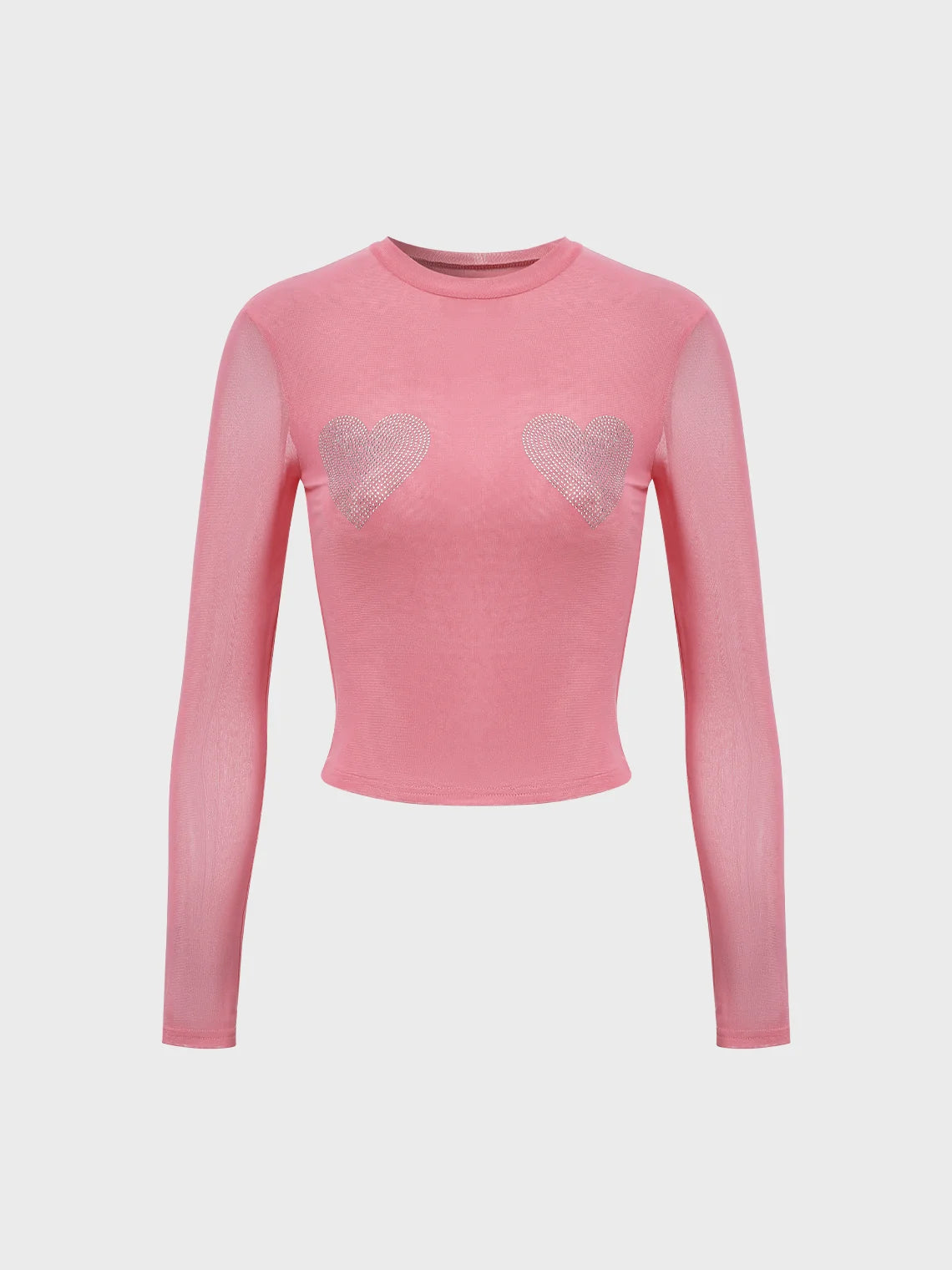 Y2K Pink Mesh Top Women Top