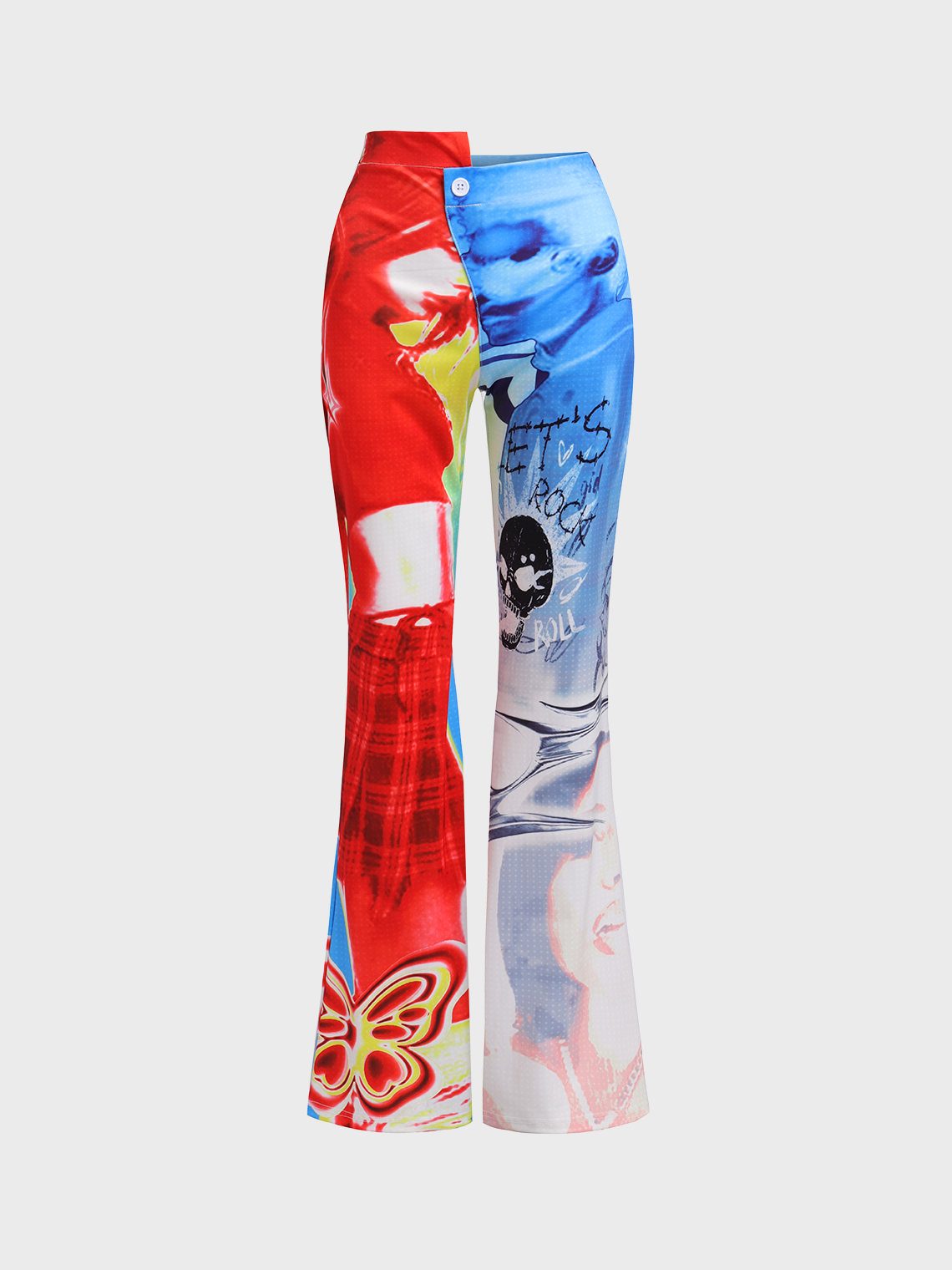 Edgy Multicolor Figure print Color block Bottom Pants