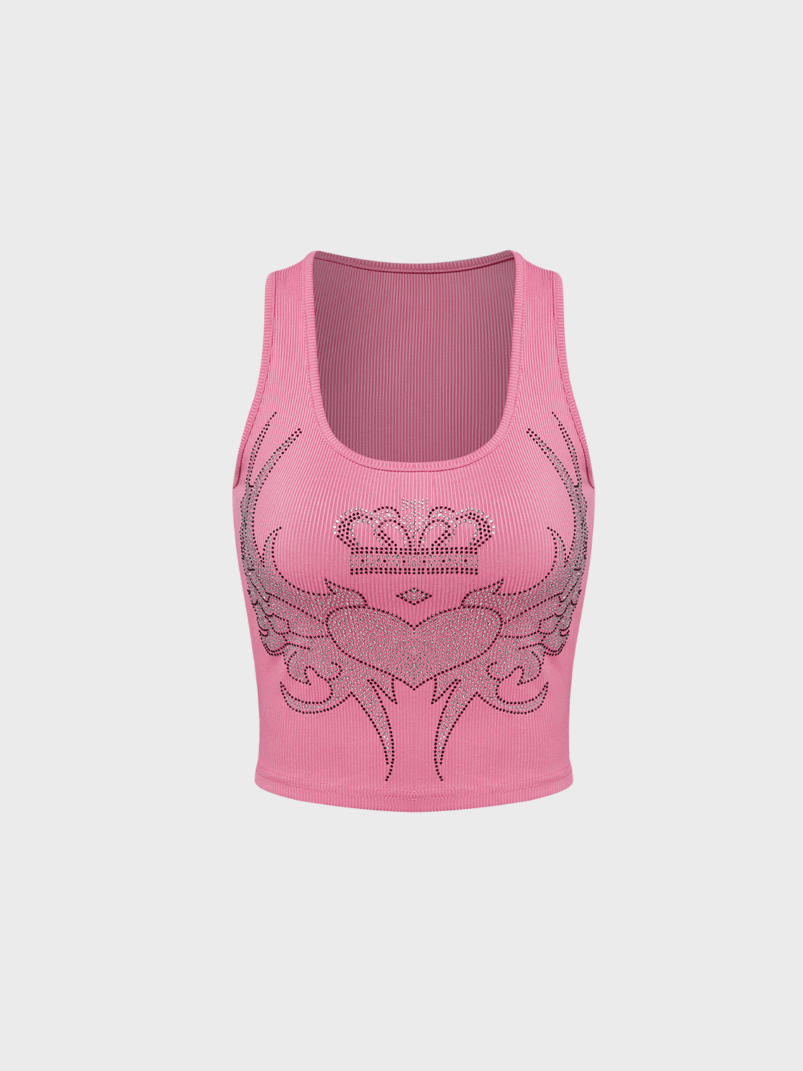 Y2k Pink Hotfix rhinestone Top Tank Top & Cami