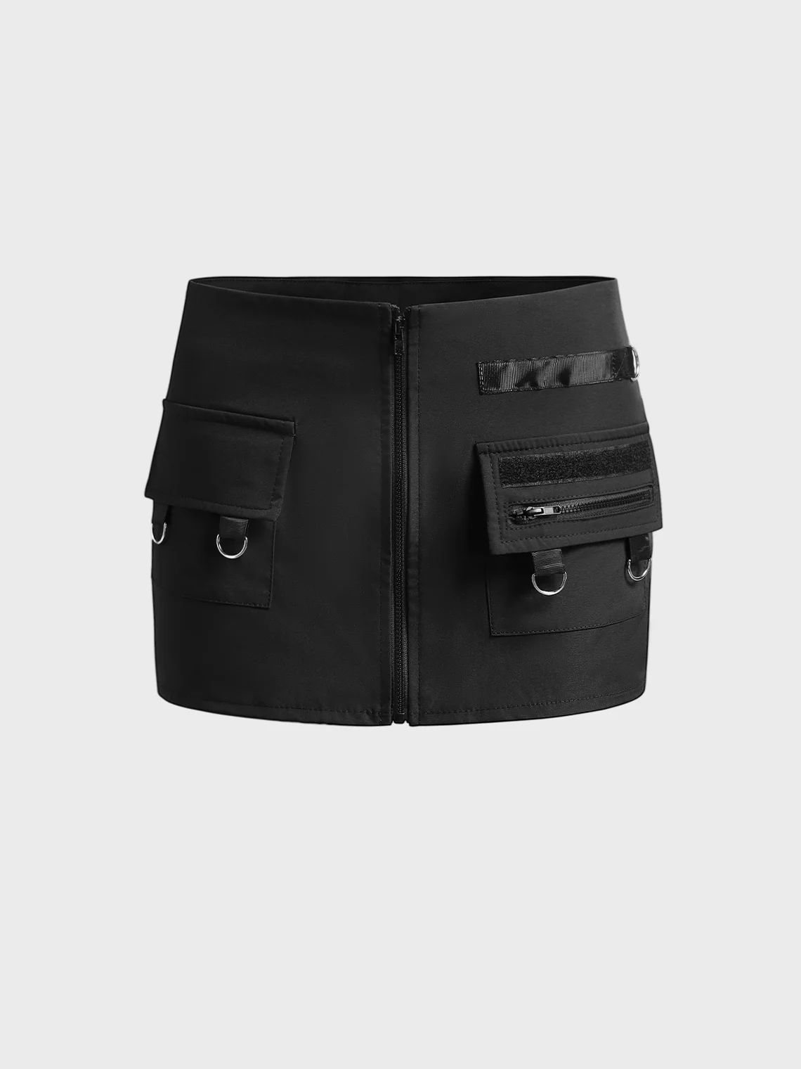 Pockets Cargo Plain Short Skirt