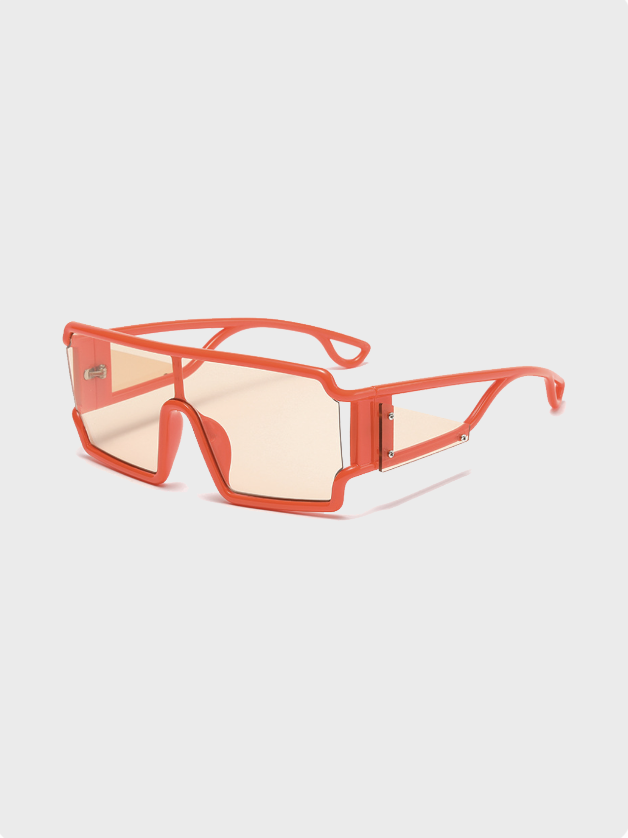 Square Frame Plastic Plain Sunglasses