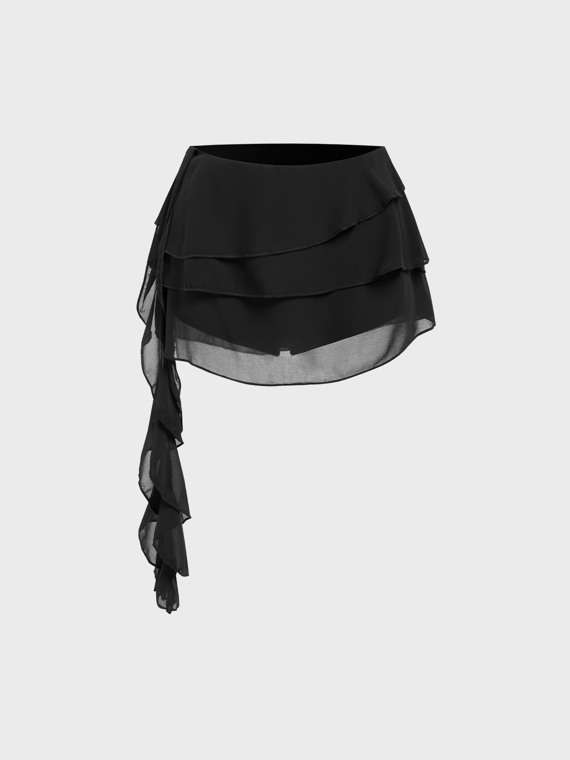 Y2k Black Ruffles Mesh Party Bottom Skirt