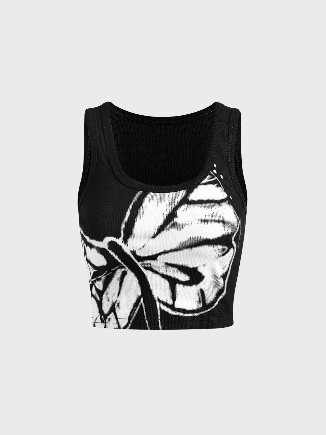 Y2k Black Graphic Basic Top Tank Top & Cami