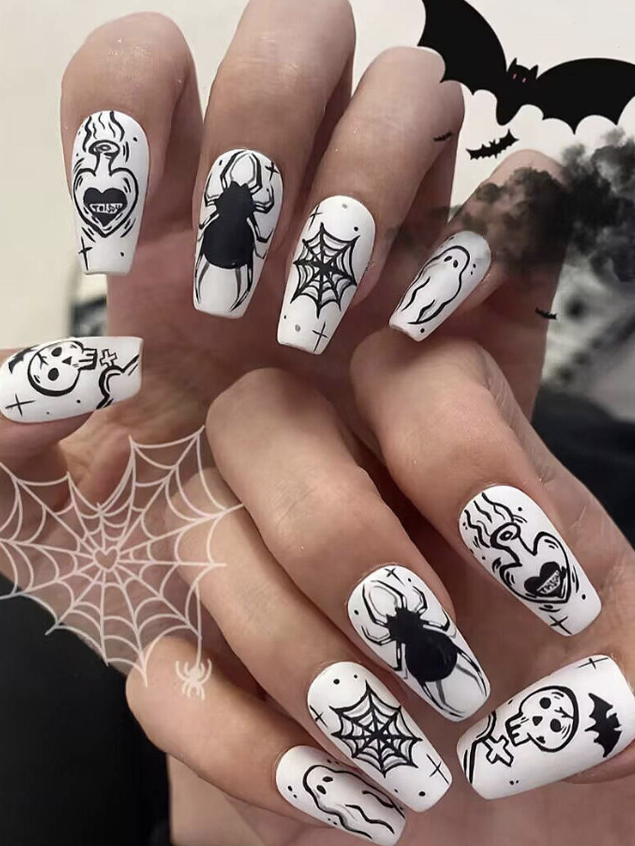 Halloween 24pcs Nails,With Needed