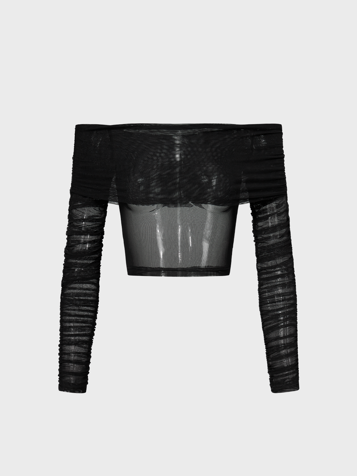 Street Black Mesh Top Women Top