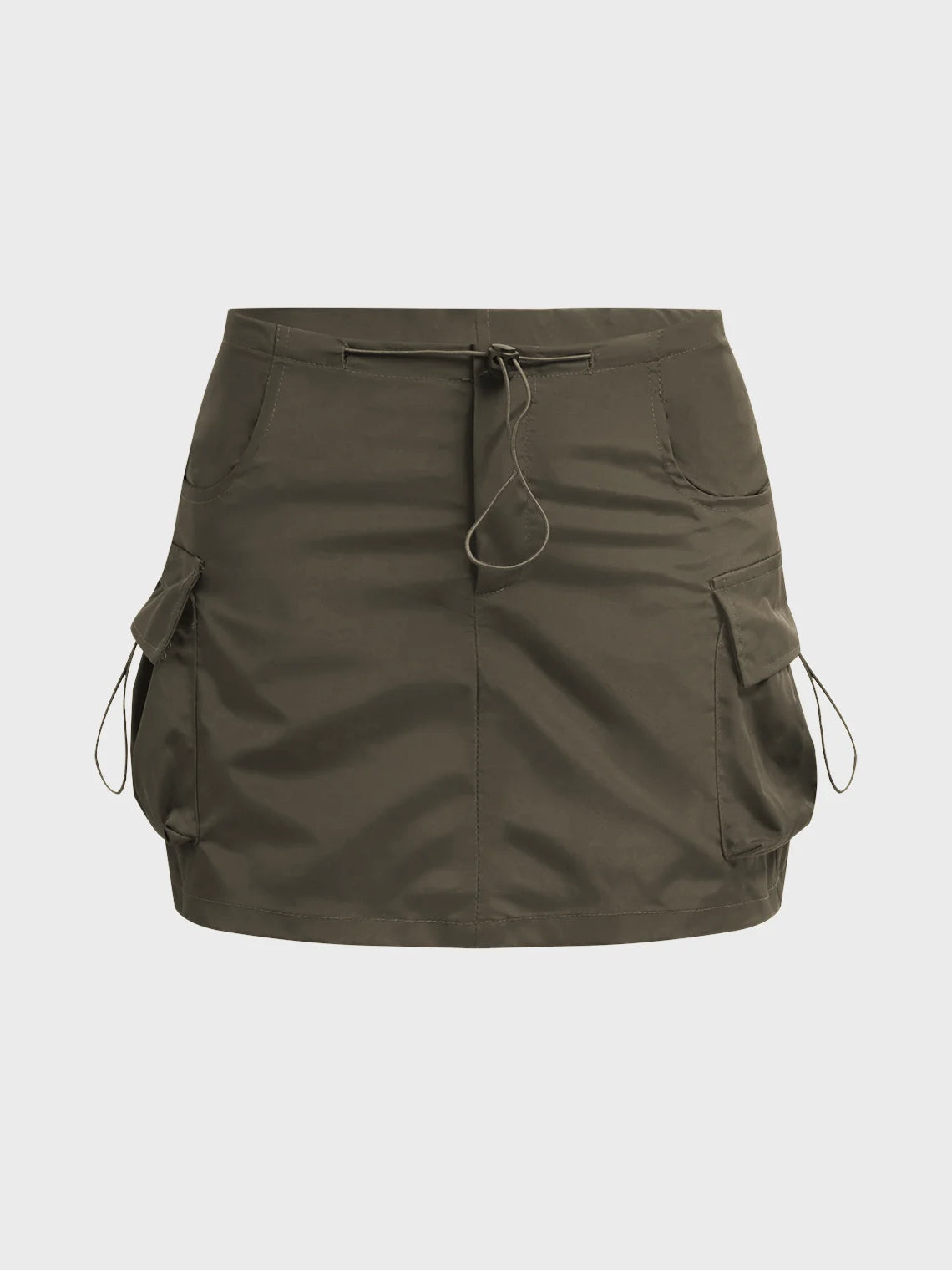 Pockets Cargo Plain Short Skirt