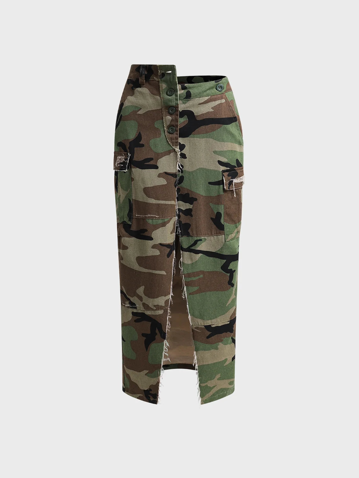 Street Army Green Slim Bottom Skirt