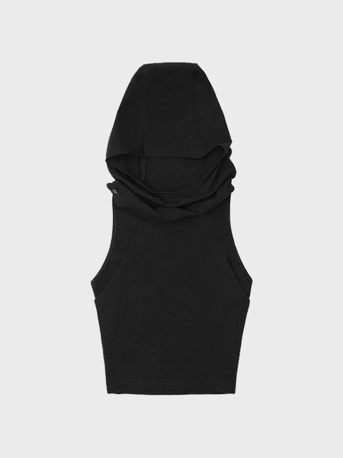 Hoodie Pockets Plain Tank Top