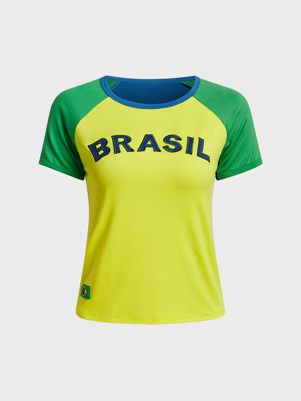 Brasil Crew Neck Color Block Short Sleeve T-Shirt