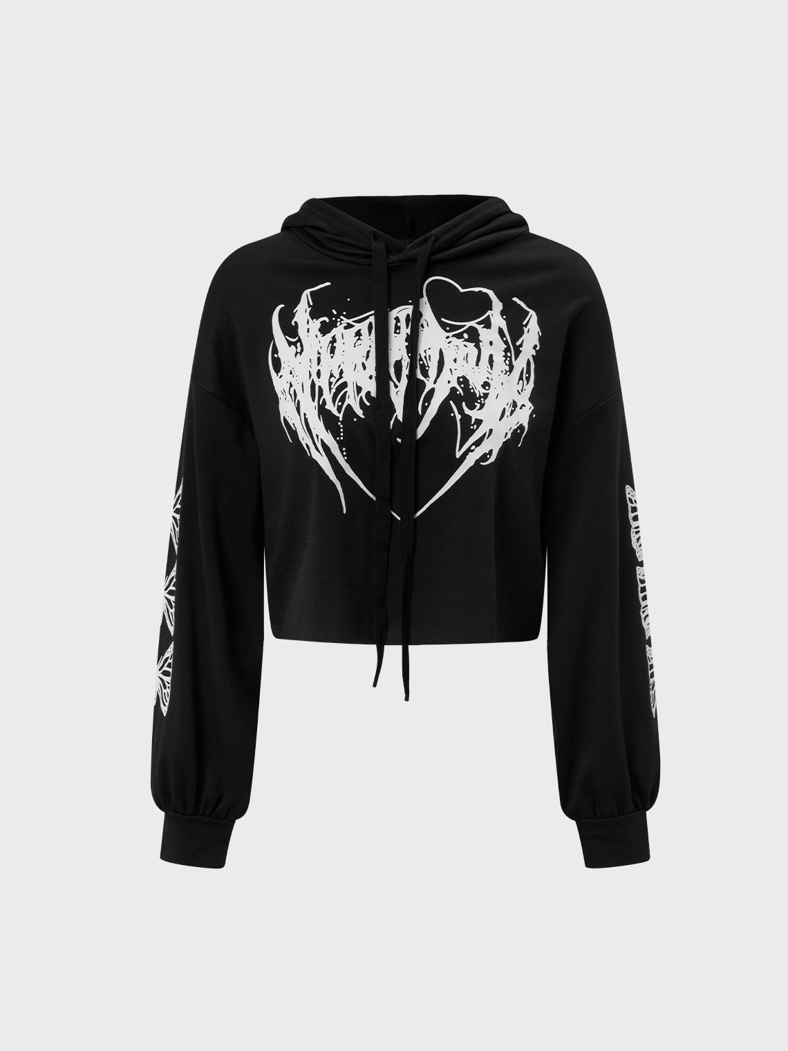 Punk Black-White Skull Top Hoodie & Sweatshirt