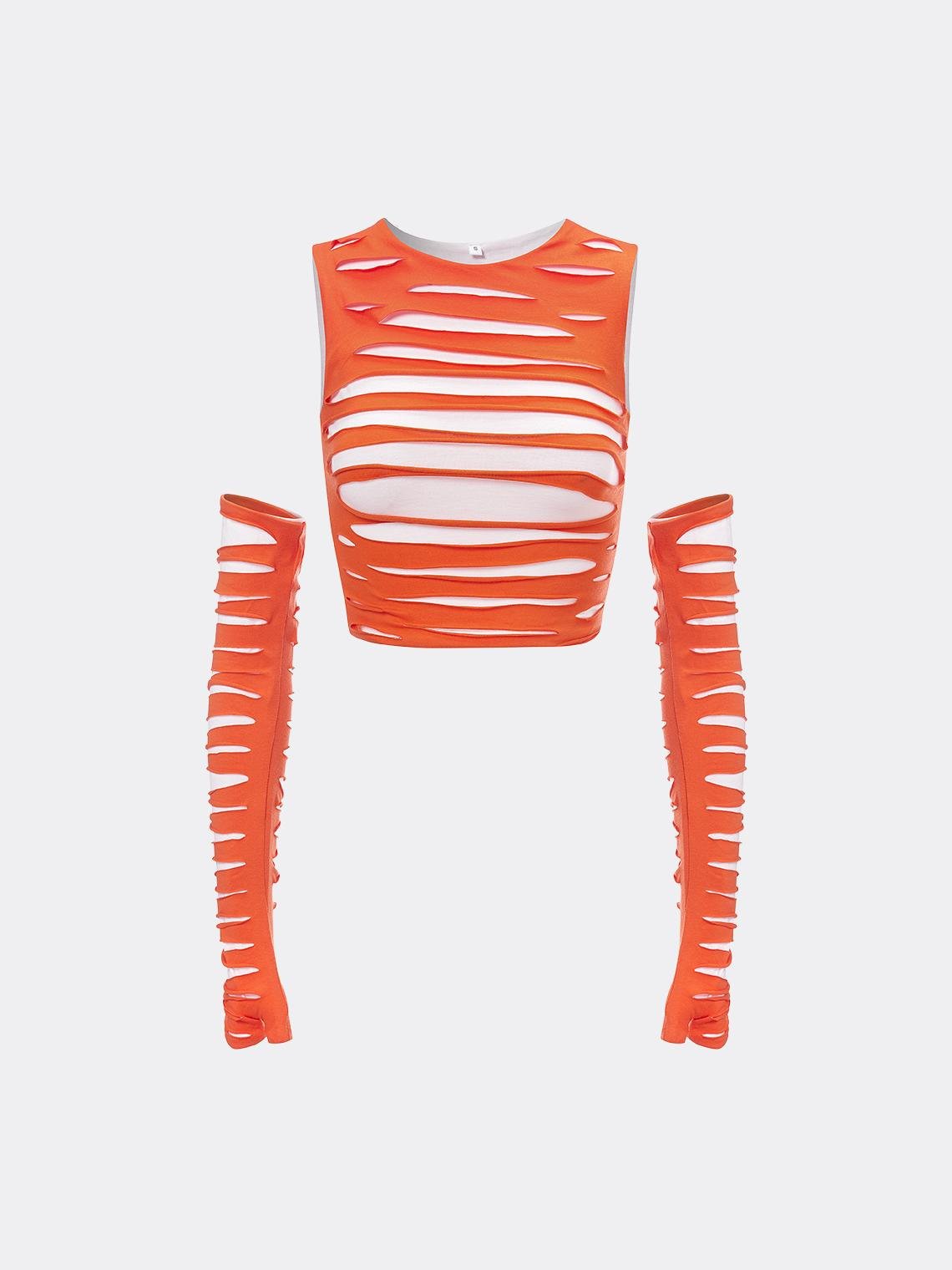 Orange Top Women Top