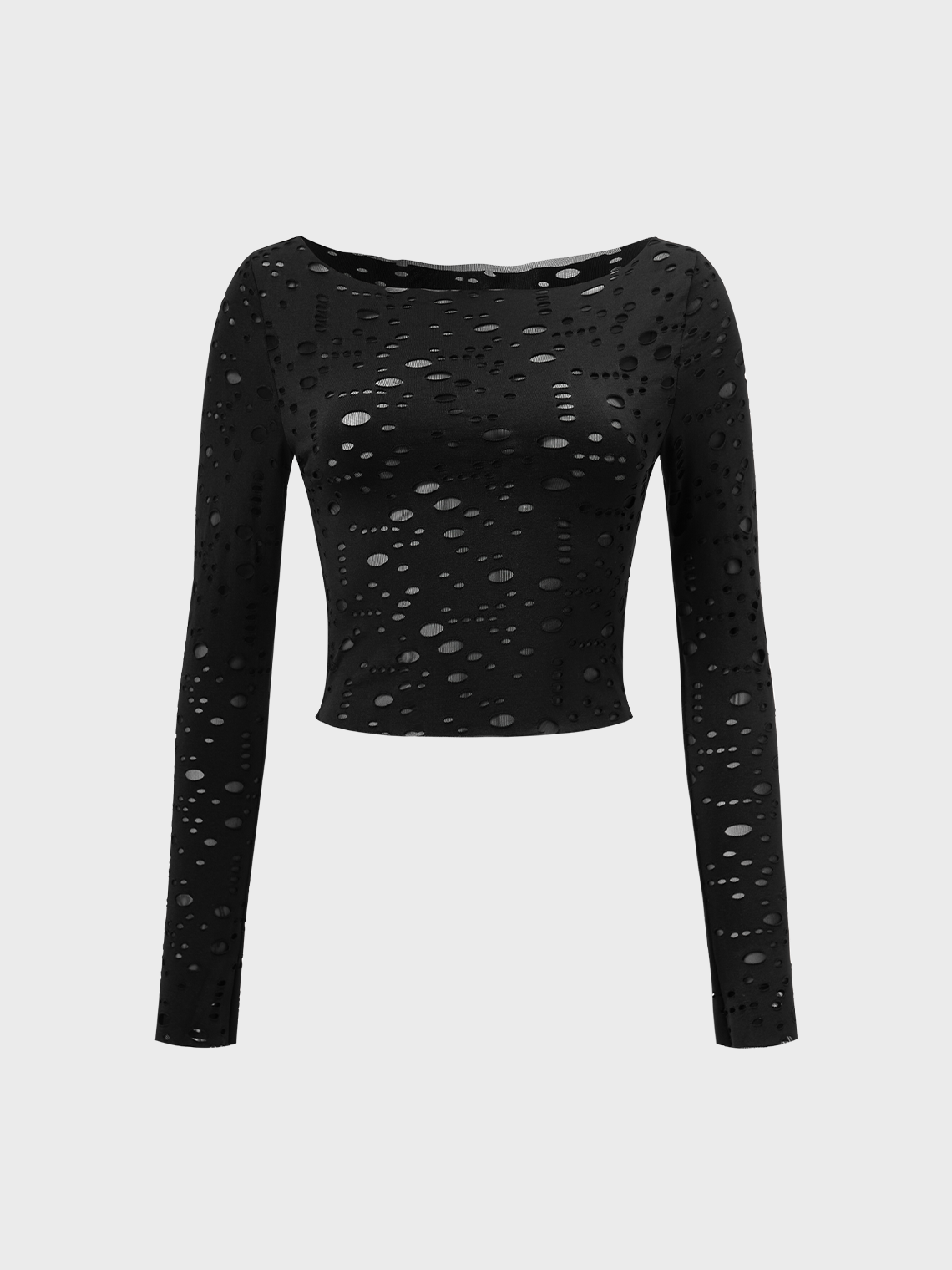 Punk Black Cut Out Top Women Top