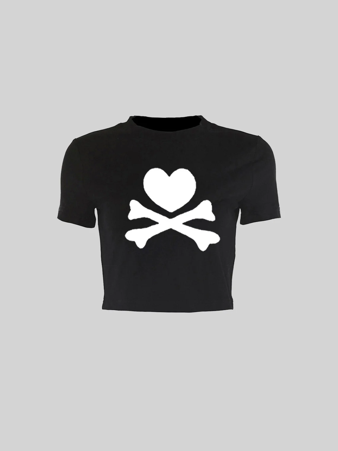 Y2K White Heart Top T-Shirt