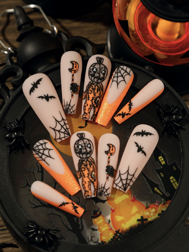 Halloween 24pcs Nails,With Glue