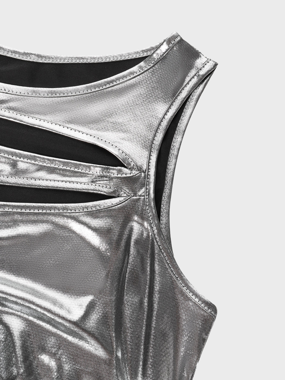 Street Silver Cut out Reversible Top Tank Top & Cami