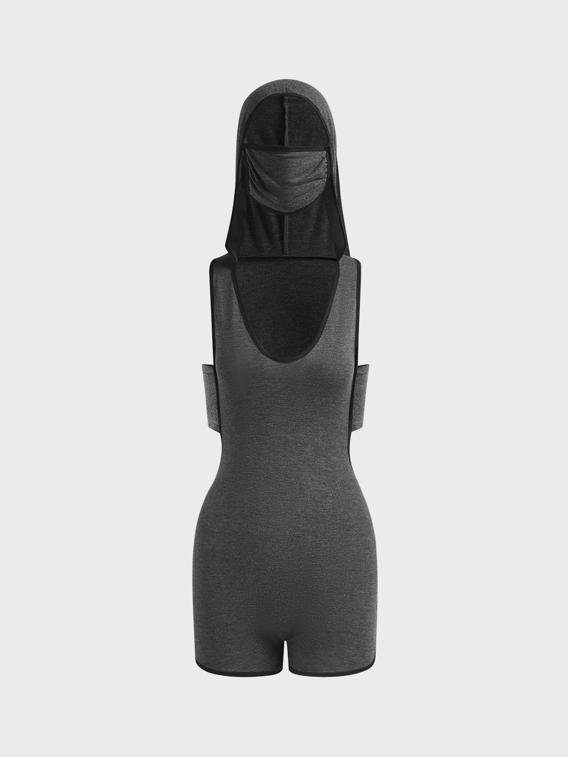 Hooded Plain Sleeveless Romper