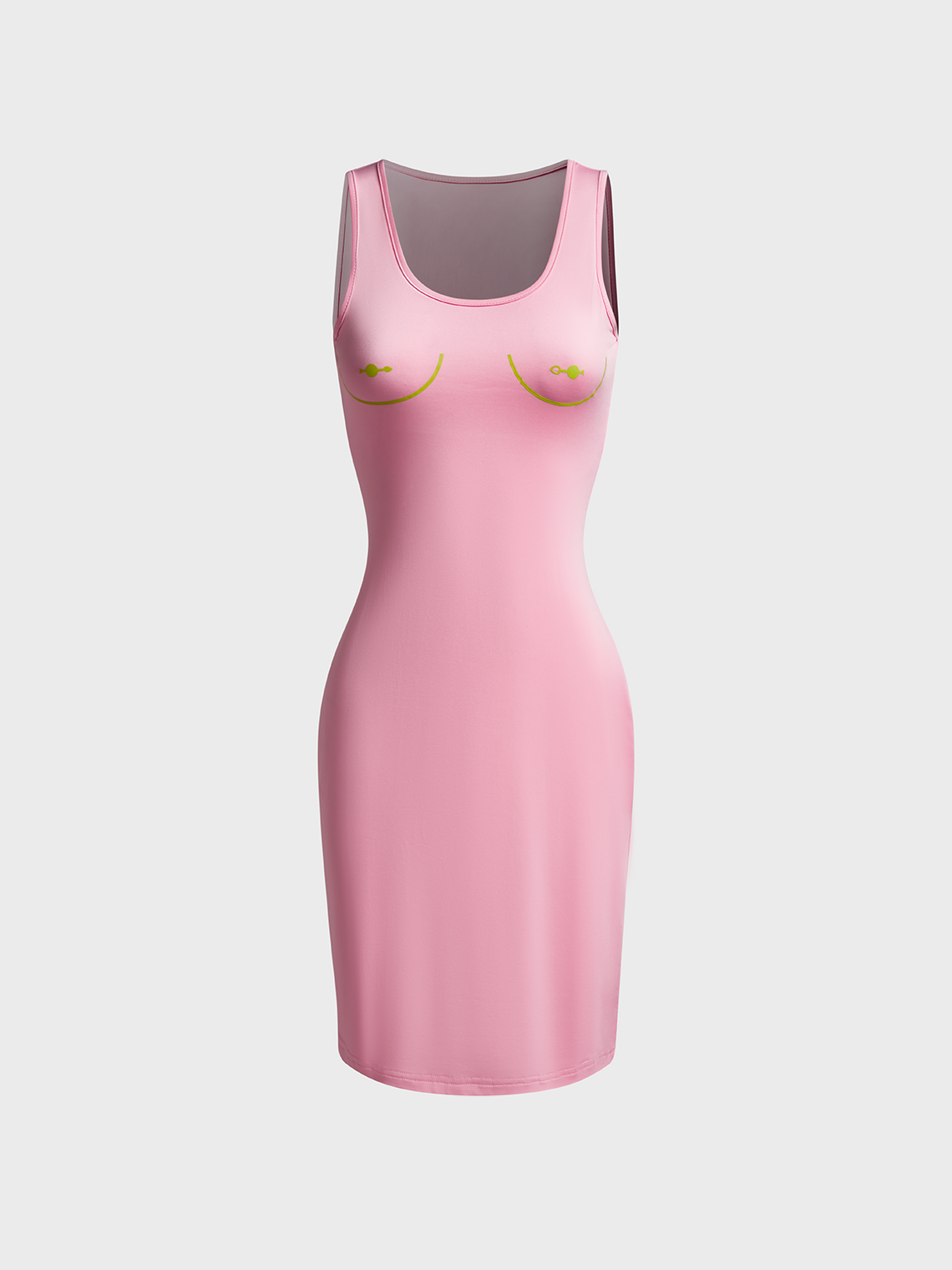 Y2k Pink Body print Dress Midi Dress