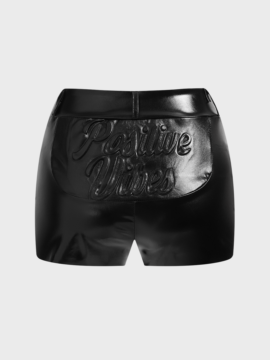 Street Black Leather Bottom Shorts