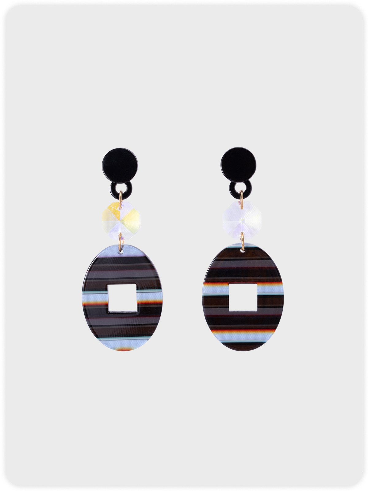 Casual Black-Blue Accessory Earrings