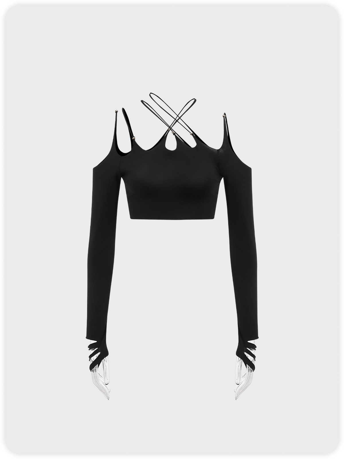 Street Black Cut Out Backless Design Top T-Shirt