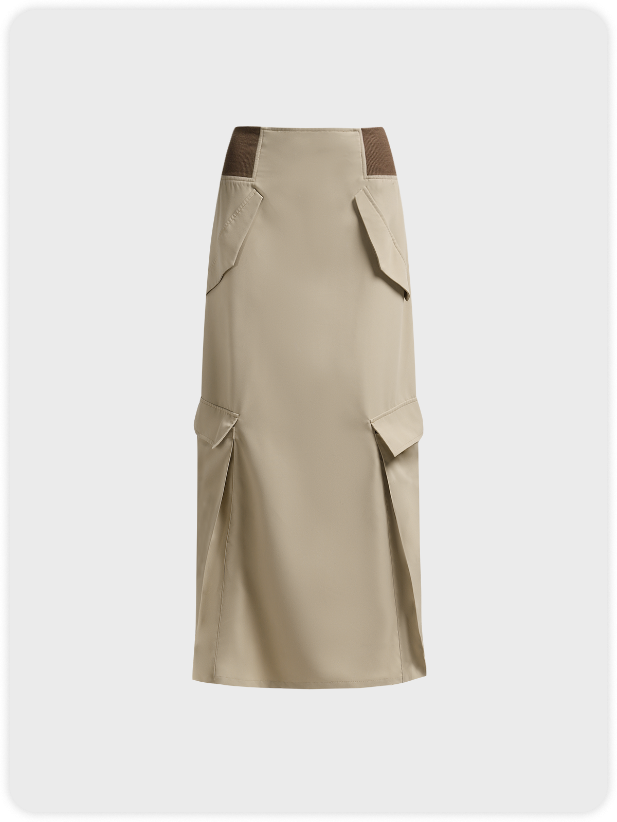 Street Khaki Big pockets Bottom Skirt