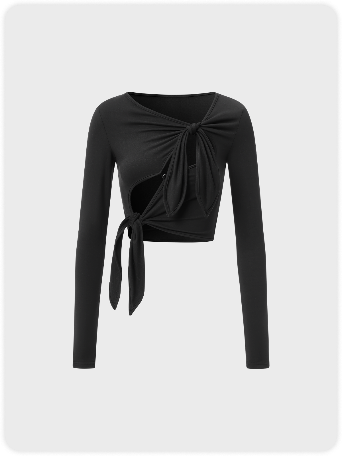 Y2K Black Asymmetrical Design Knot Top T-Shirt