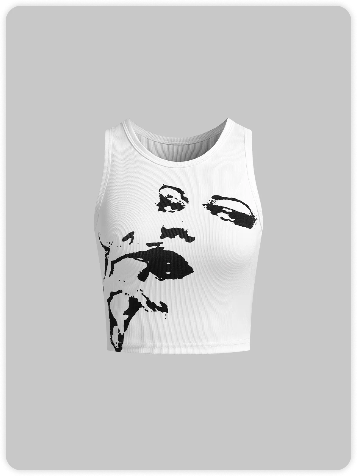 Y2K White Figure face Top Tank Top & Cami