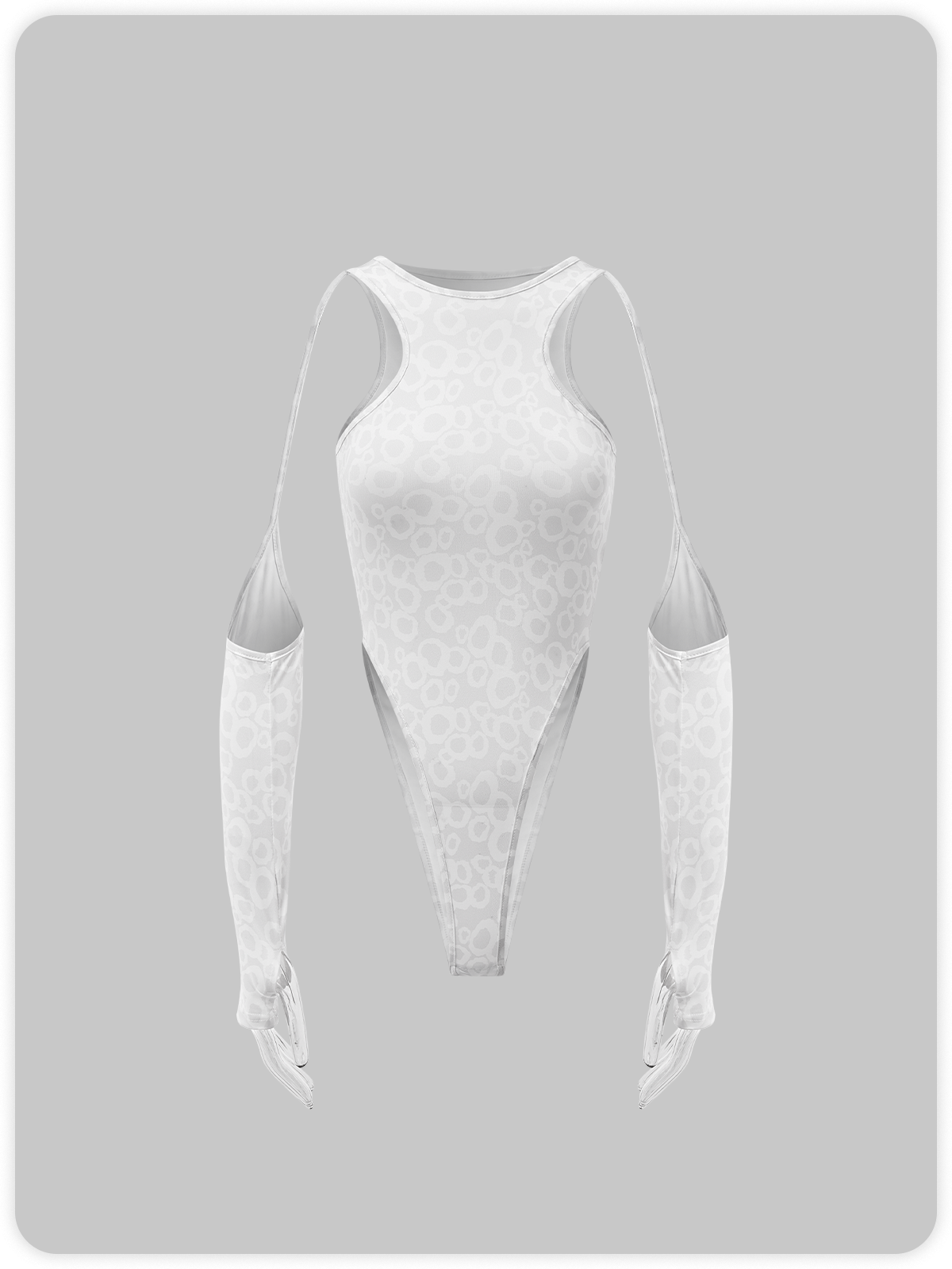 Street White Cut Out Asymmetrical Design Bodysuit